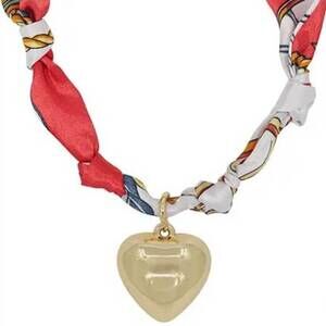 NEW WHAT'S HOT women's knotted scarf necklace in red